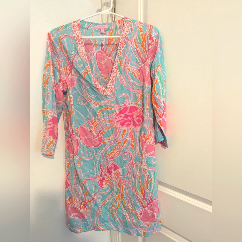 Lilly Pulitzer jellyfish long sleeve swim cover up